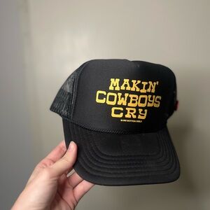 Black and Gold Trucker Hat Makin Cowboys Cry